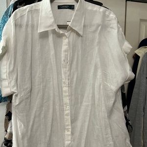 Ralph Lauren White Button Shirt plus size